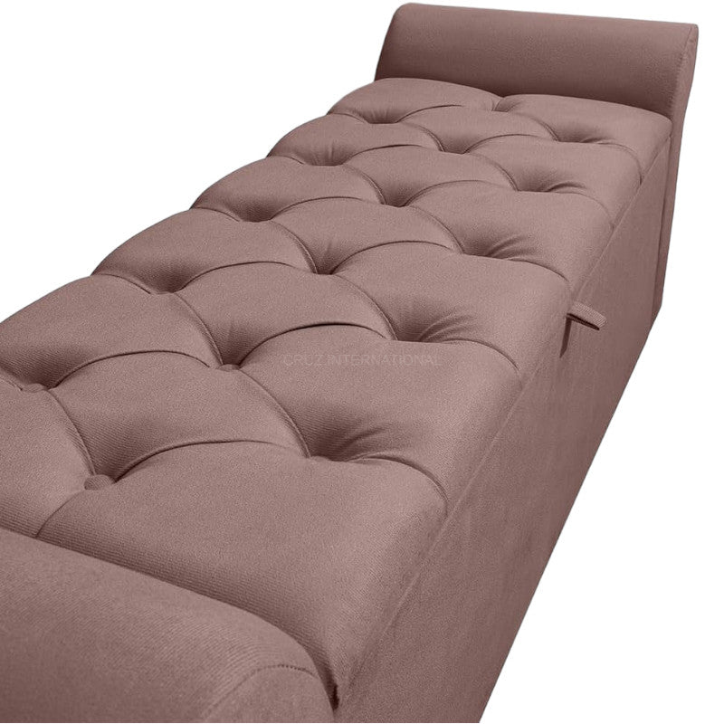 Velvet Fabric Ottoman Bench Couch with storage