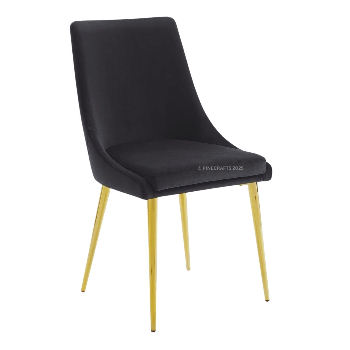 Velvet Cushioned Dining Chair with Stainless Steel Legs