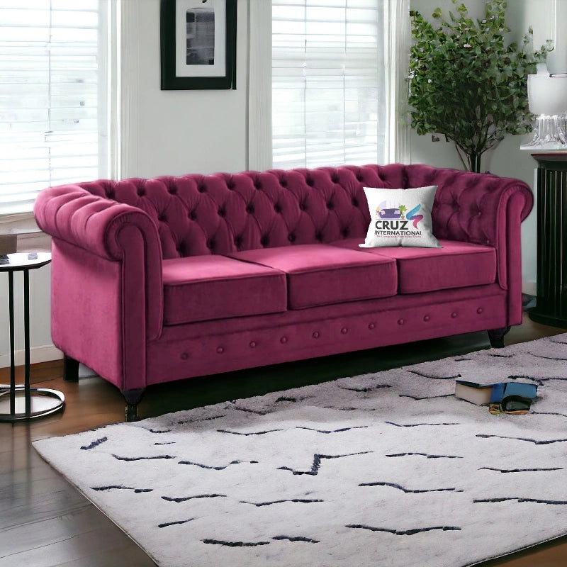 Royal Button Tufted 3 Seater Sofa for Living Room