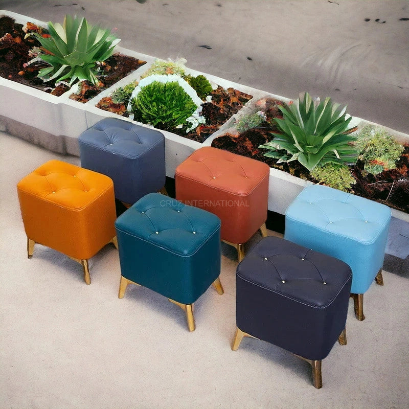 Modern Look Cute Fabric Ottoman Footrest