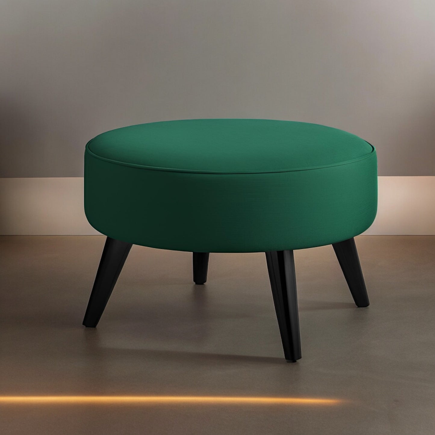 PineCrafts Round Shape Puffy Ottoman (Green)