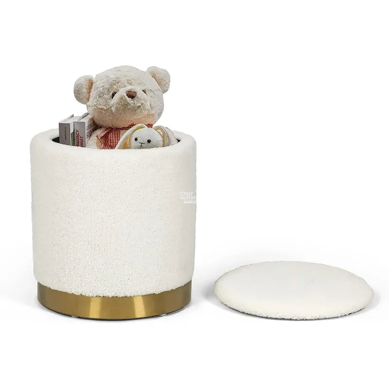 Round Haven Velvet Footstool CRUZ INTERNATIONAL