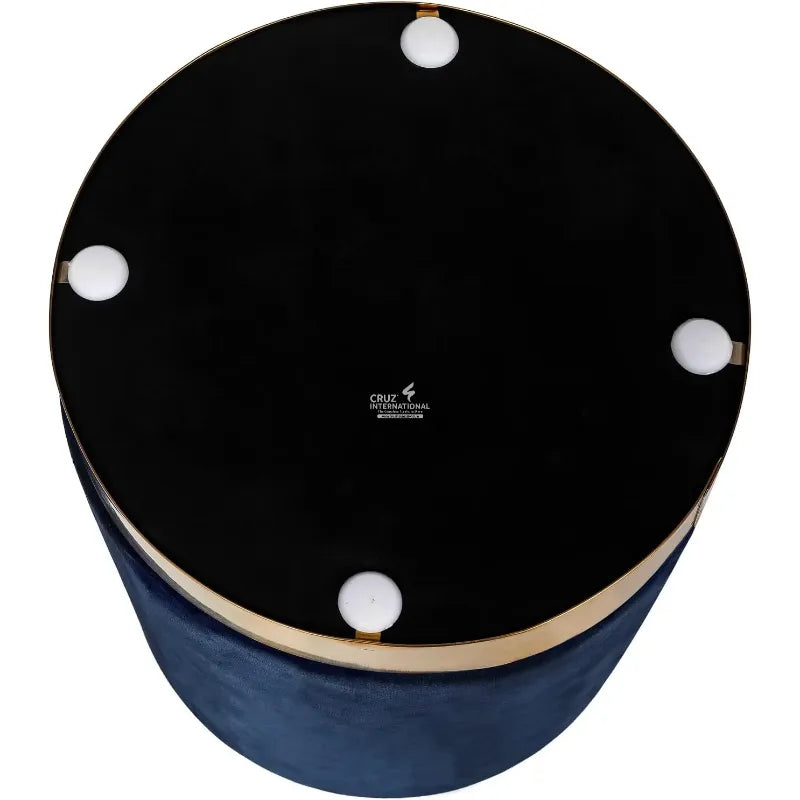 Round Haven Velvet Footstool CRUZ INTERNATIONAL
