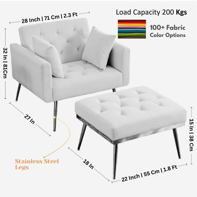 Modern Chair with Footrest – Stylish Design