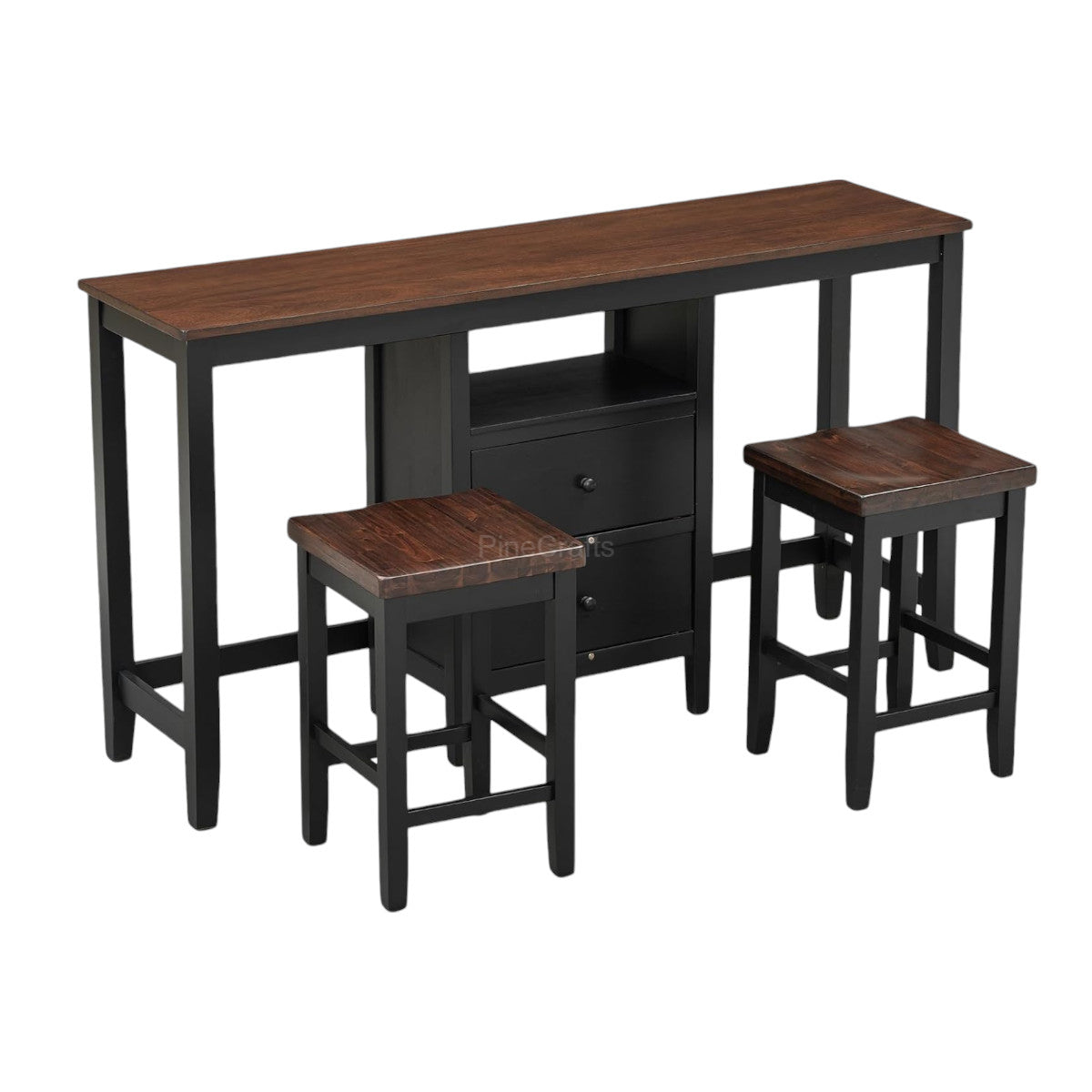 Chic Dining Table with Wooden Stool