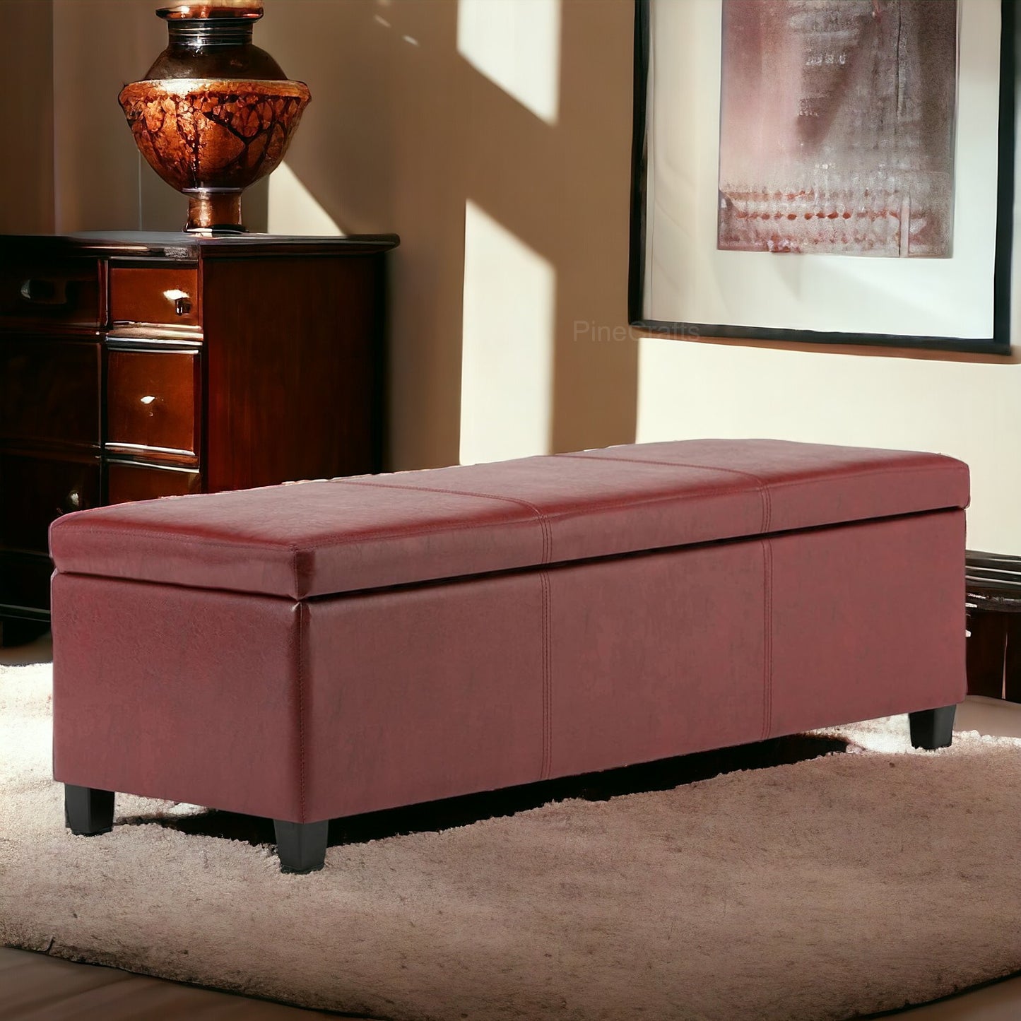 Stylish Velvet Bench Ottoman with Stainless Steel Legs