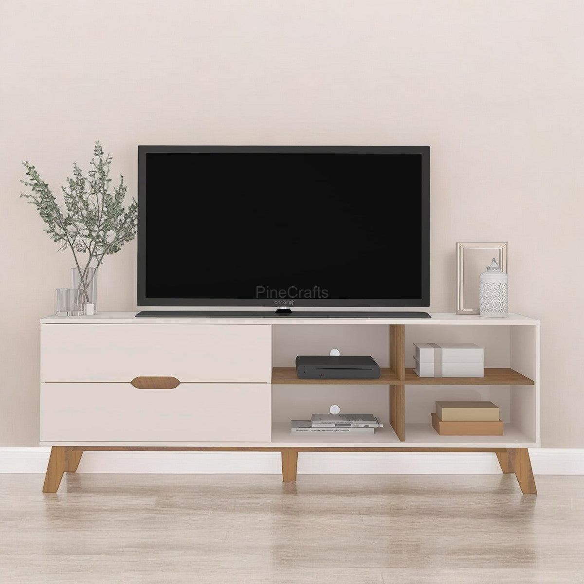 Sleek Wooden TV Stand Table