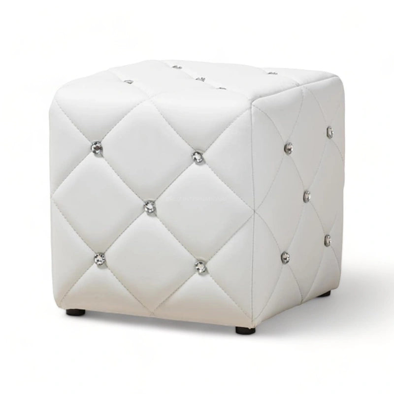 Modern Look Cute Fabric Ottoman Stool Footrest