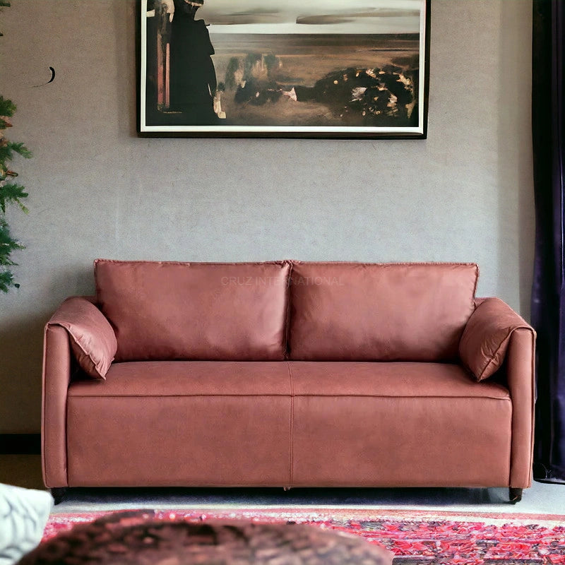 Modern Cute Look 3 Seater Fabric Sofa
