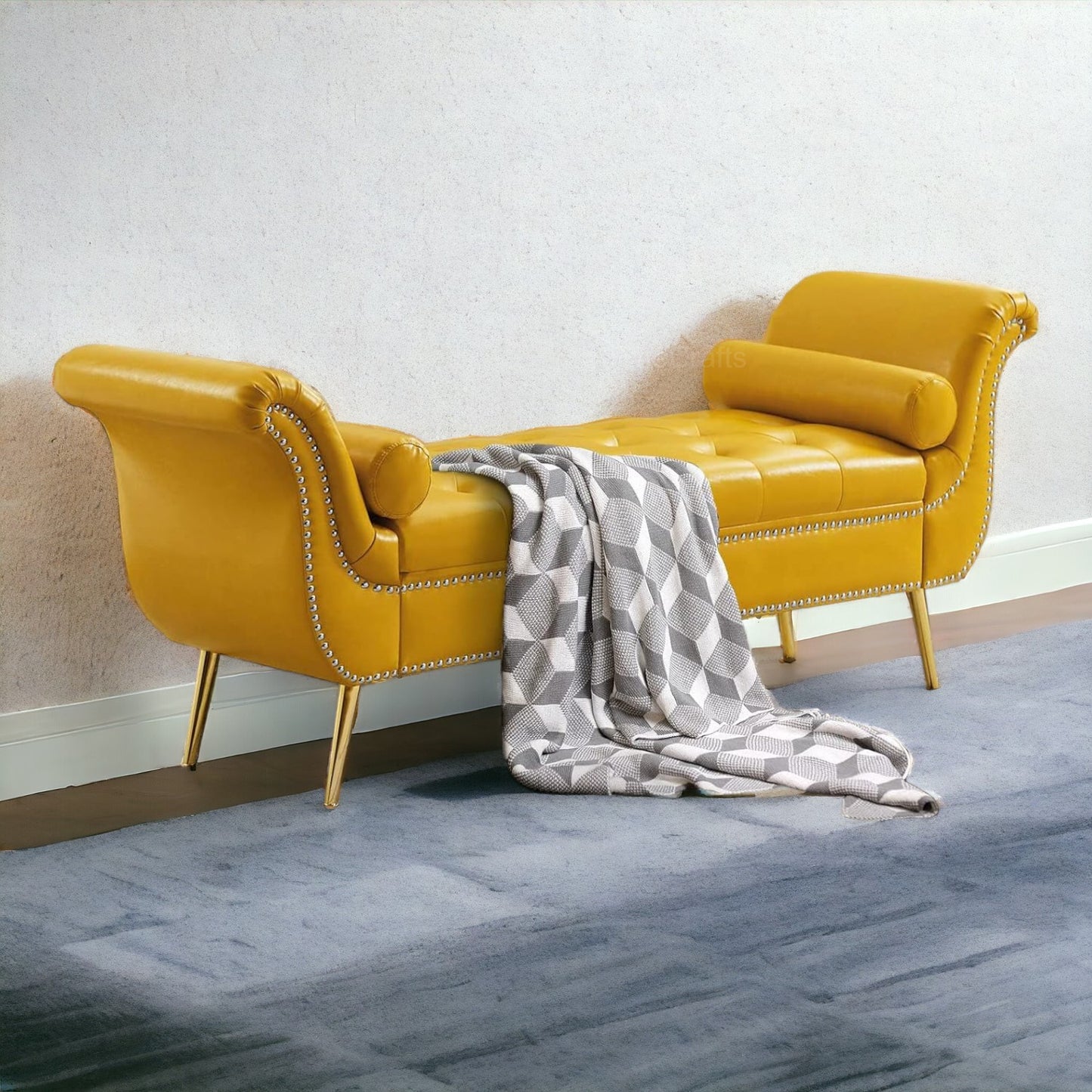 Velvet Button Tufted 3-Seater Sofa