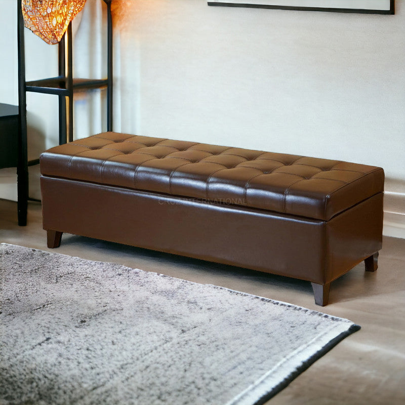 Ottoman Bench with Foldable Storage Cubes