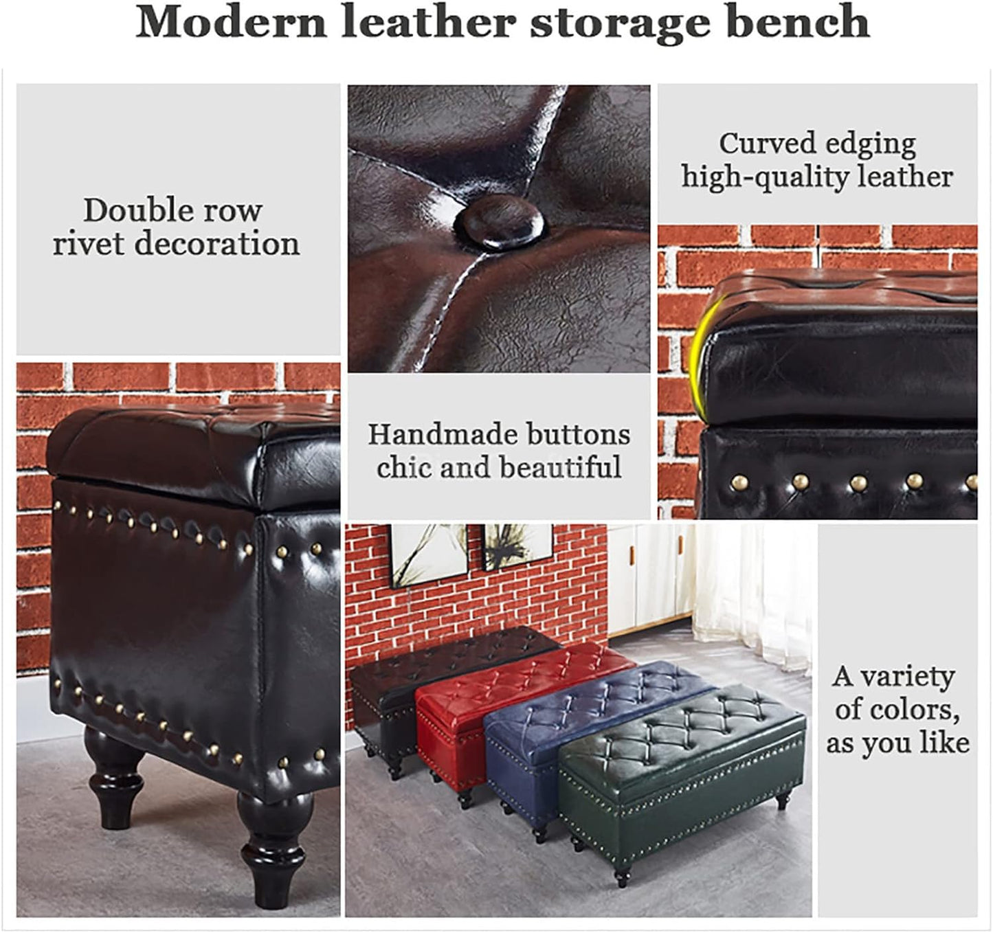 PineCrafts Luxury Velvet Settee, Bench & Ottoman Set with Storage - Solid Wood Frame - Elegant & Durable Design (Red)