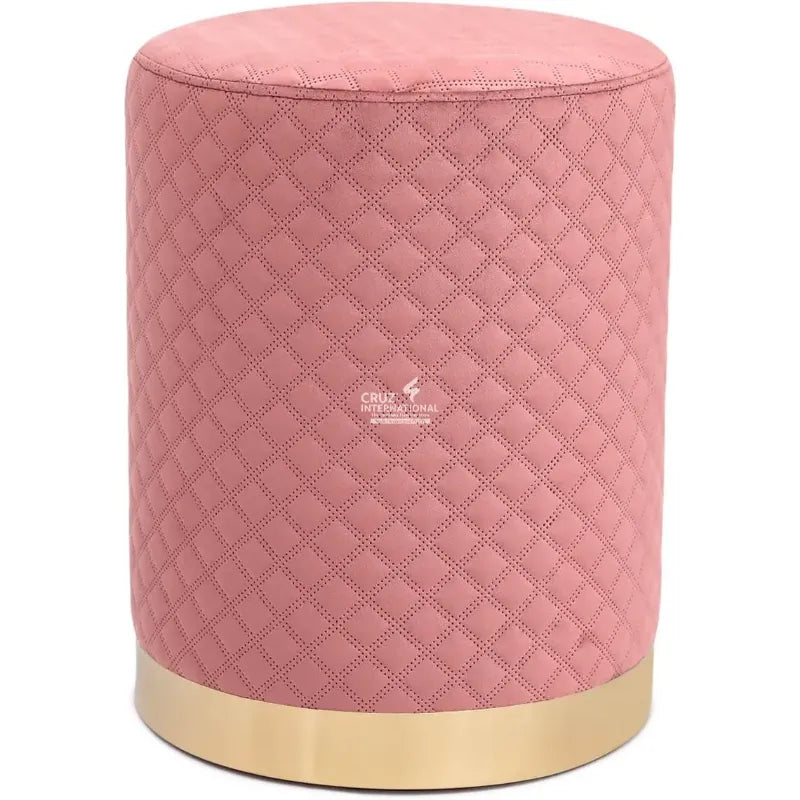 Round Haven Velvet Footstool CRUZ INTERNATIONAL