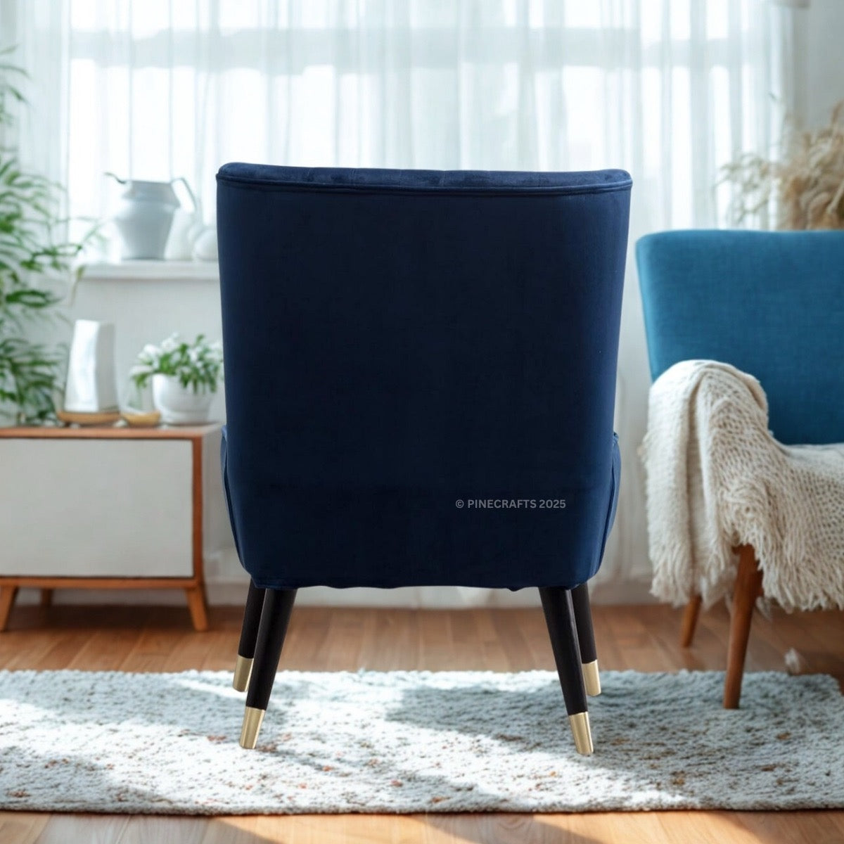 Solid Wood Velvet Living Room Chair