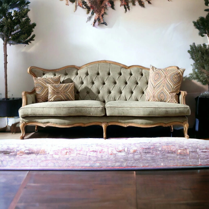 Classic Carved Modern 3 Seater Sofa