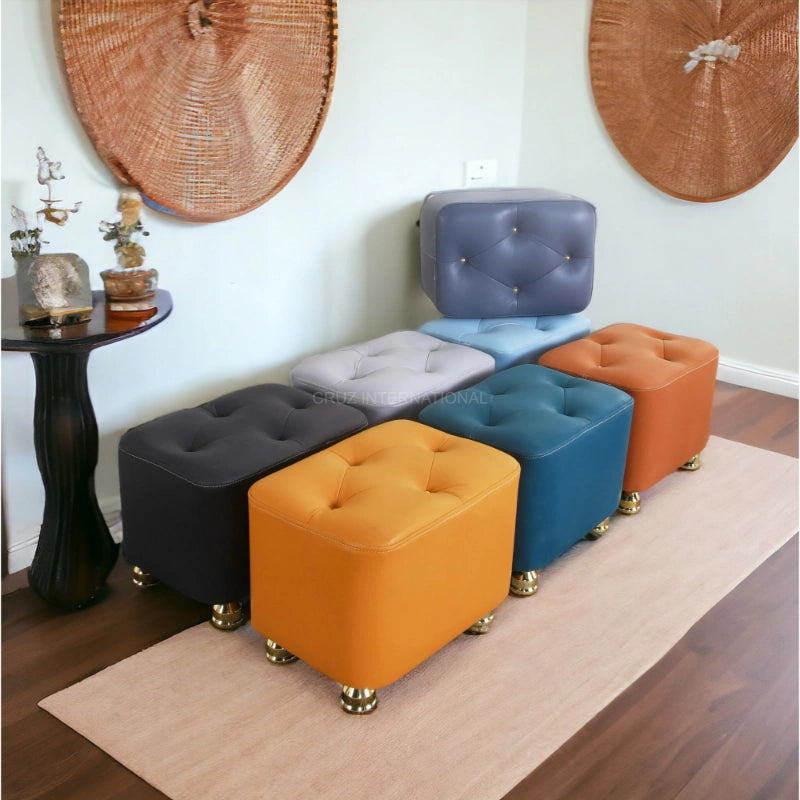 Modern Look Cute Fabric Ottoman Footrest