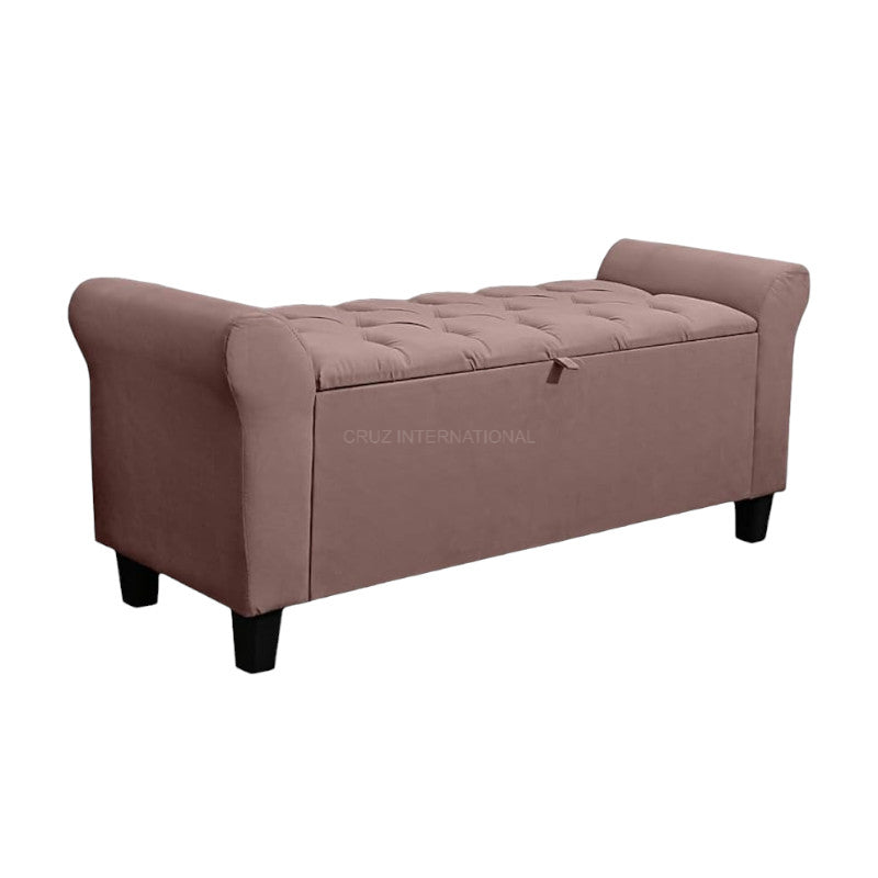 Velvet Fabric Ottoman Bench Couch with storage