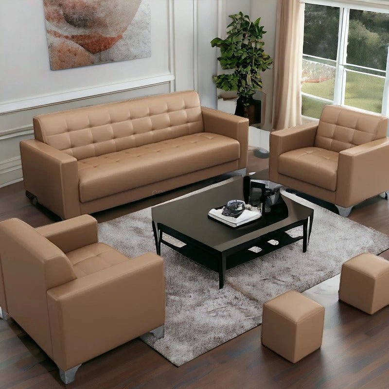 Modern Look 3 Seater Fabric Sofa Set for Home