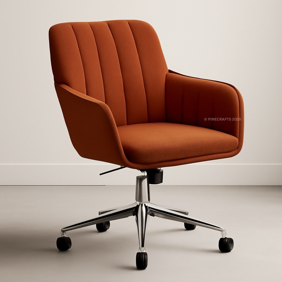 Brown office chair with a beige background