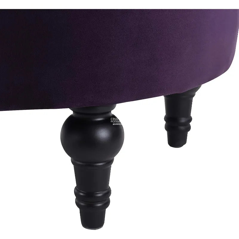 Round Velvet Footstool CRUZ INTERNATIONAL