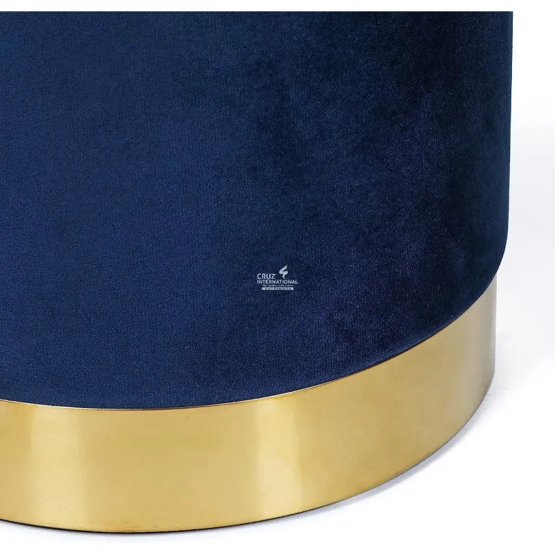 Round Haven Velvet Footstool CRUZ INTERNATIONAL