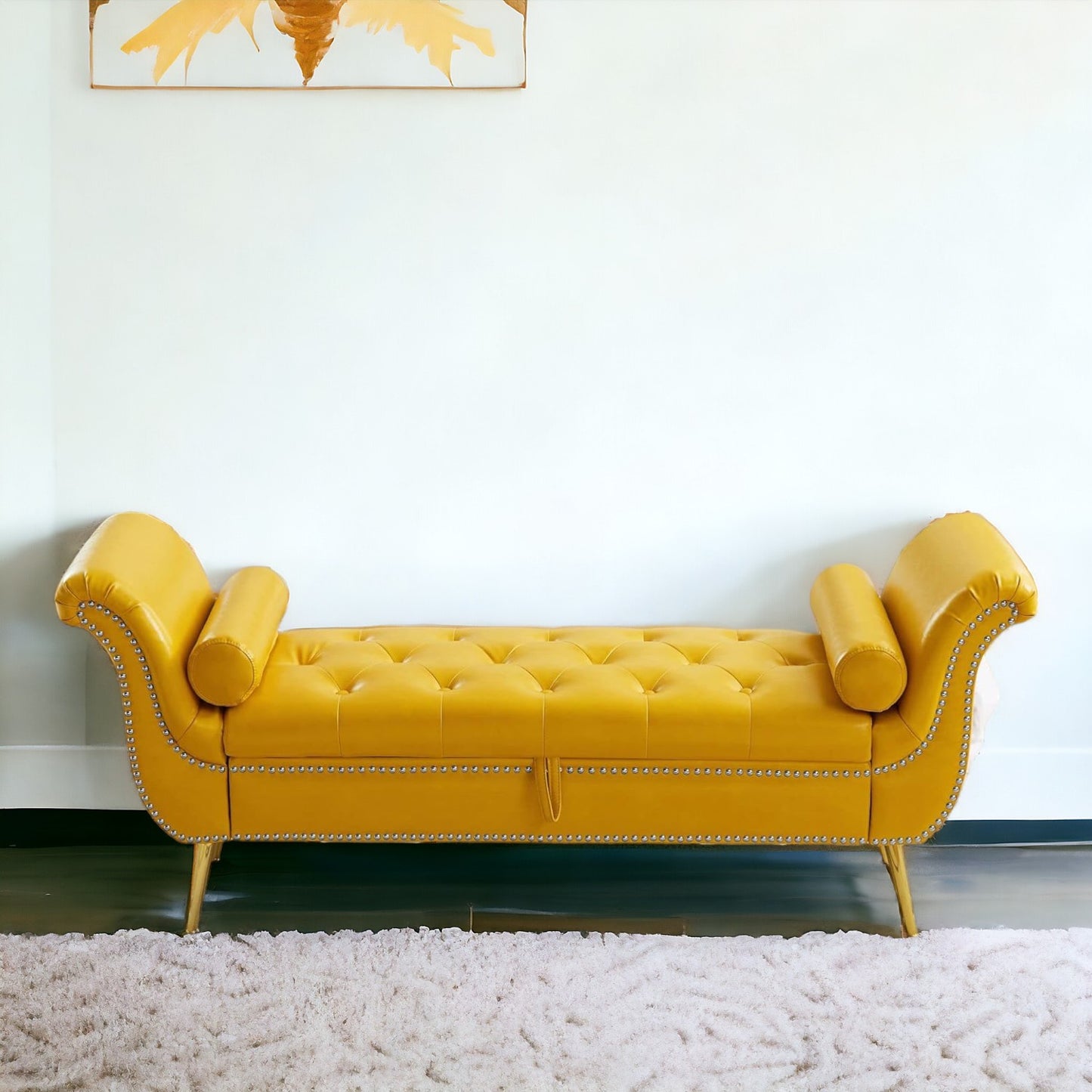 Velvet Button Tufted 3-Seater Sofa