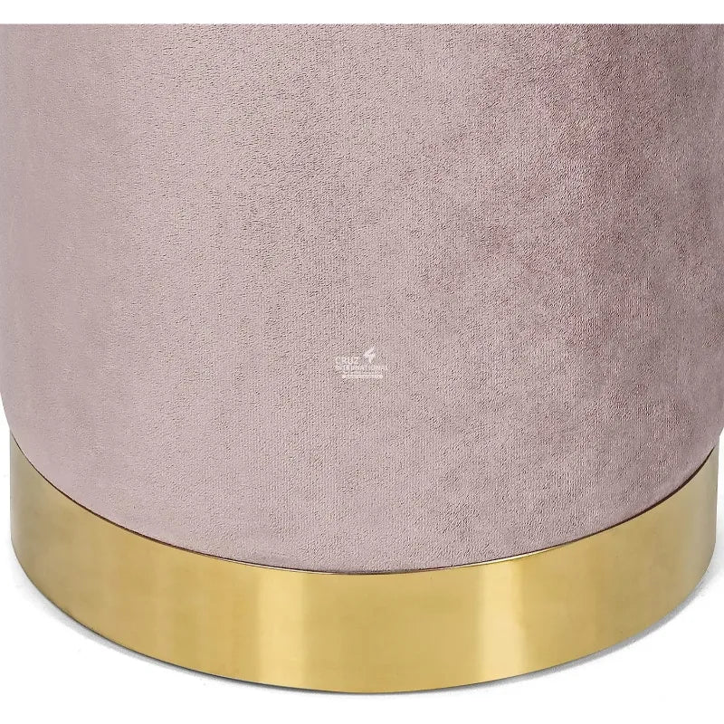 Round Haven Velvet Footstool CRUZ INTERNATIONAL