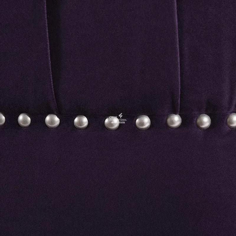 Round Velvet Footstool CRUZ INTERNATIONAL