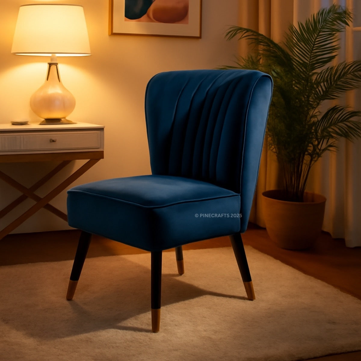 Solid Wood Velvet Living Room Chair