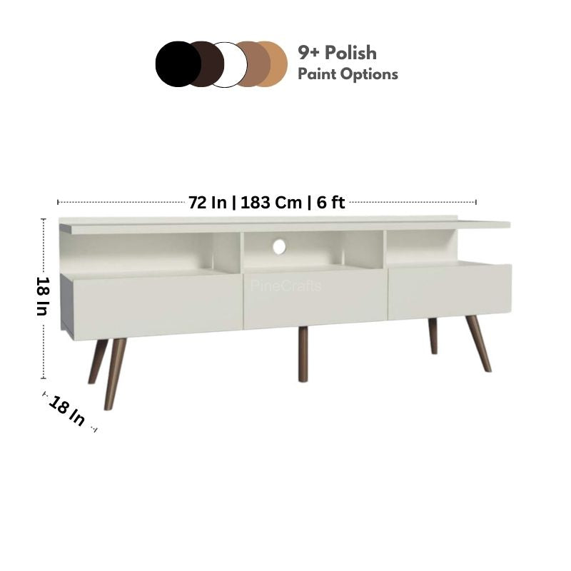 Vintage TV Unit with Open Shelving