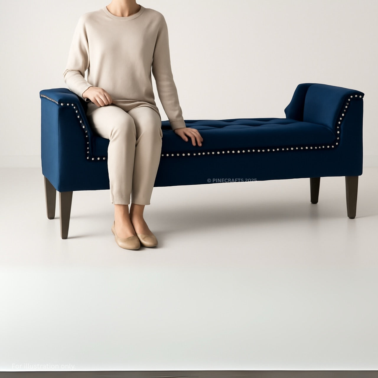 Velvet Ottoman Bench Settee