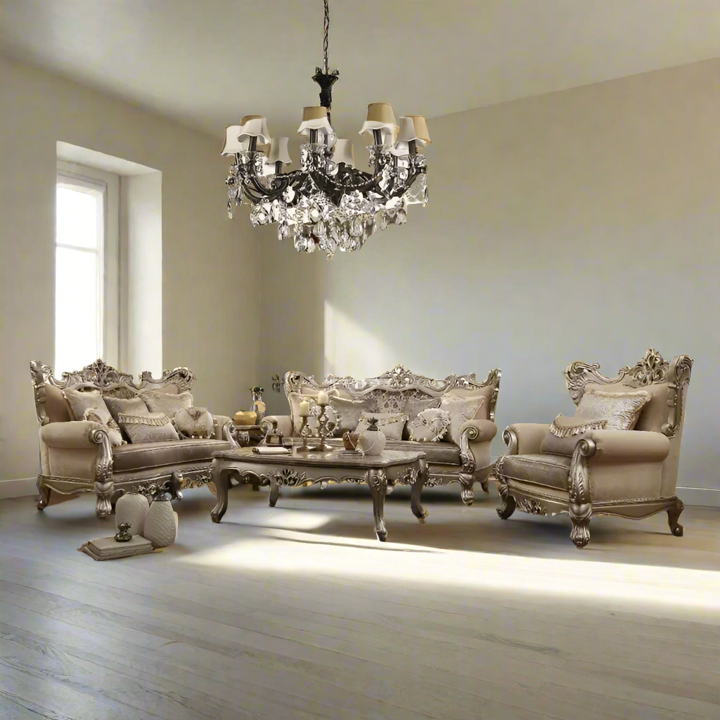 Luxury Carving Teakwood Sofa for Home(6 Seater with Table)