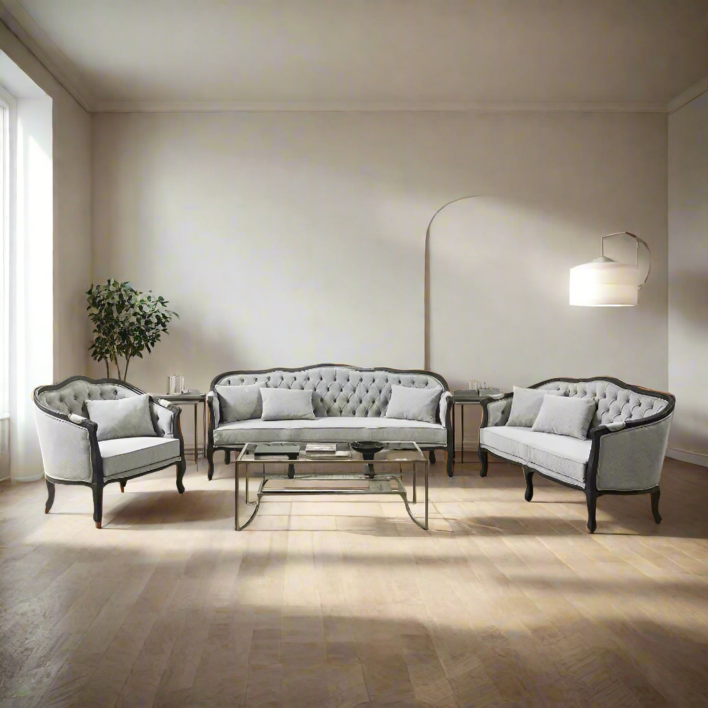 Classic Royal Black Carving Teakwood Sofa