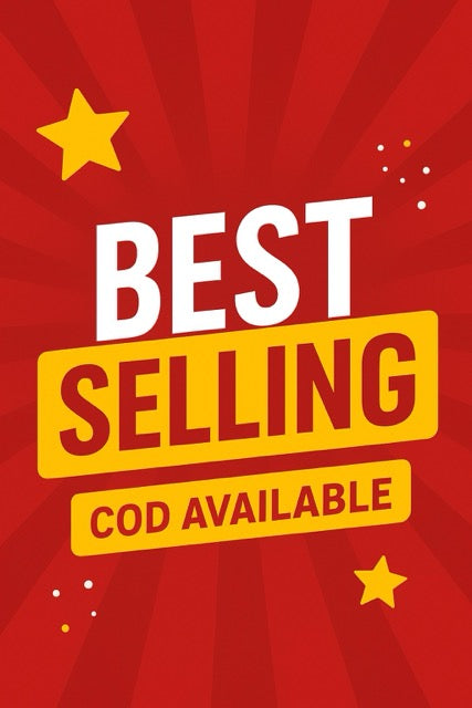 Red background with 'Best Selling' text and stars on a promotional poster.