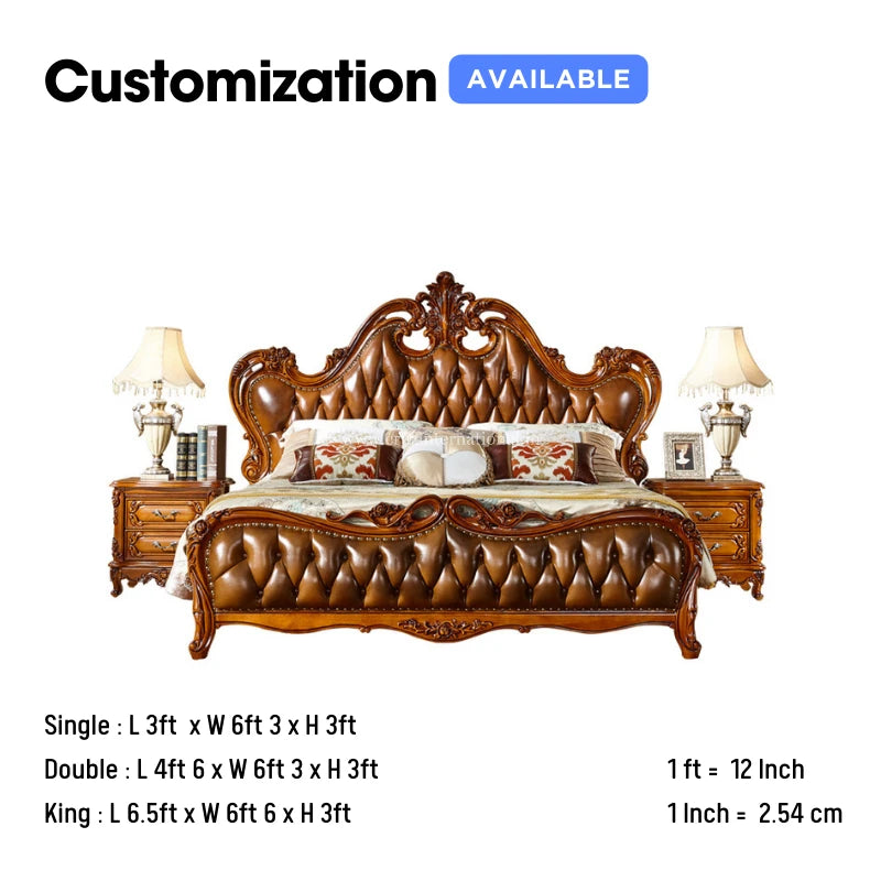 Natural Maharaja Carving Bed