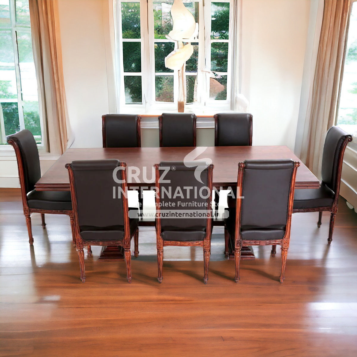 Classic Brown Wooden Dinning Table