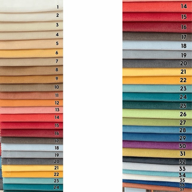Color swatches arranged in a grid with numbers indicating color options.