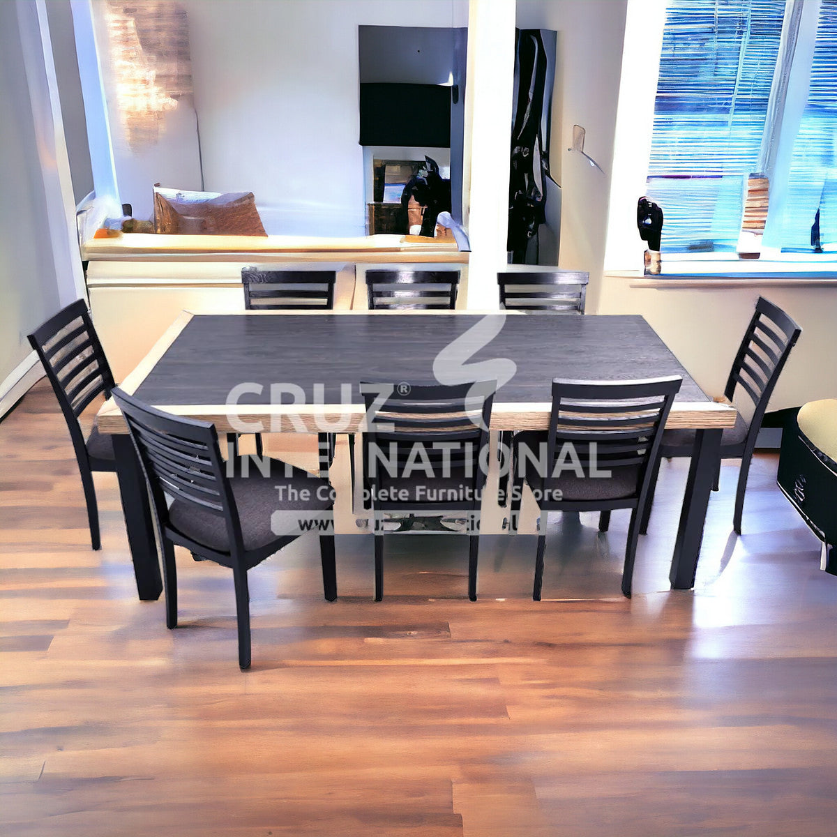 Classic Black Wooden Dinning Table