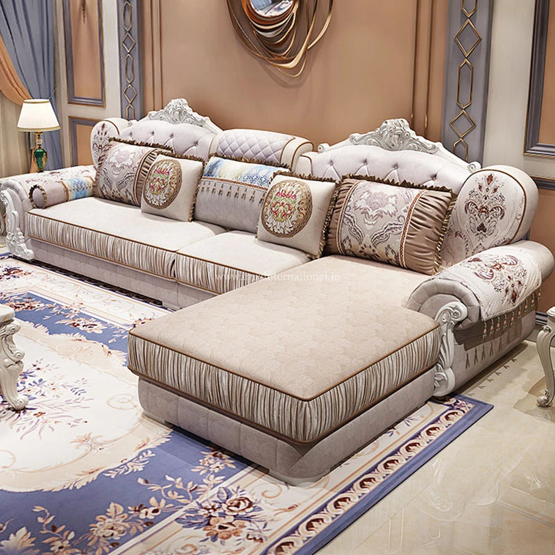 Modern Carved L Shape Sofa