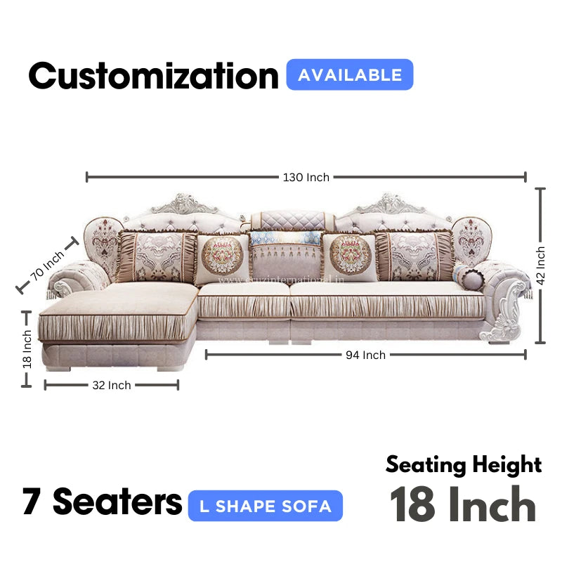 Modern Carved L Shape Sofa