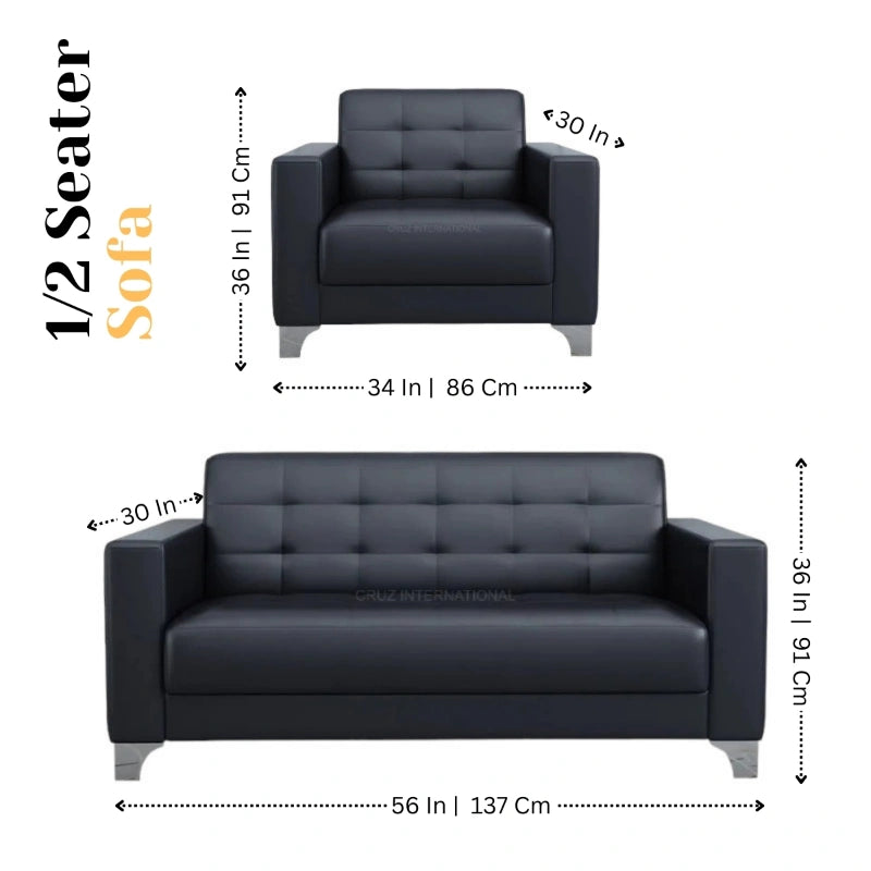 Modern Look 3 Seater Fabric Sofa Set for Home