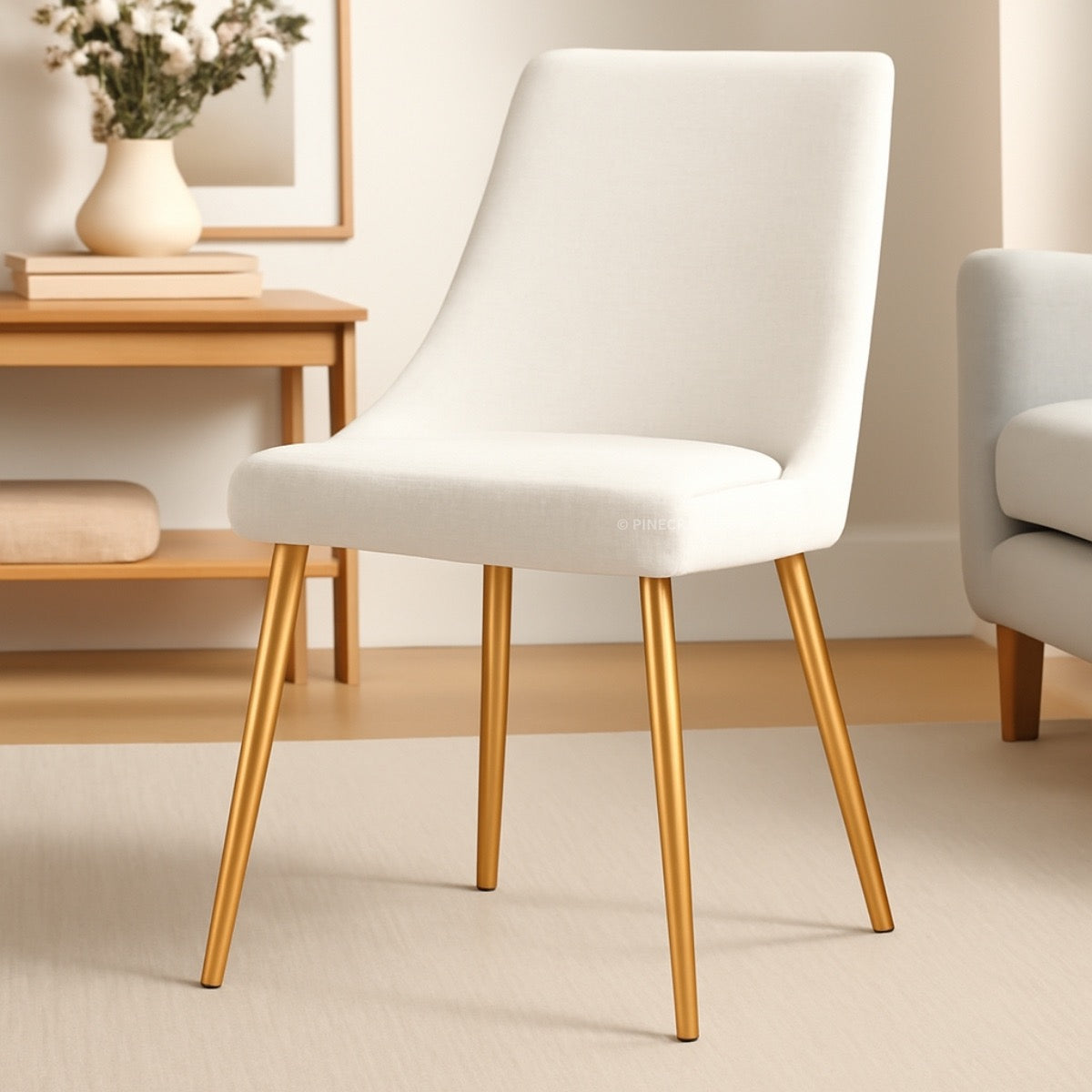Velvet Cushioned Dining Chair with Stainless Steel Legs