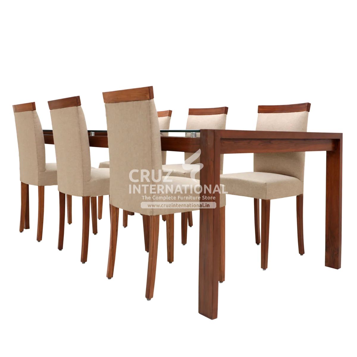 Classic Benito Wooden Dinning Table | 6 Chairs & 1 Table CRUZ INTERNATIONAL