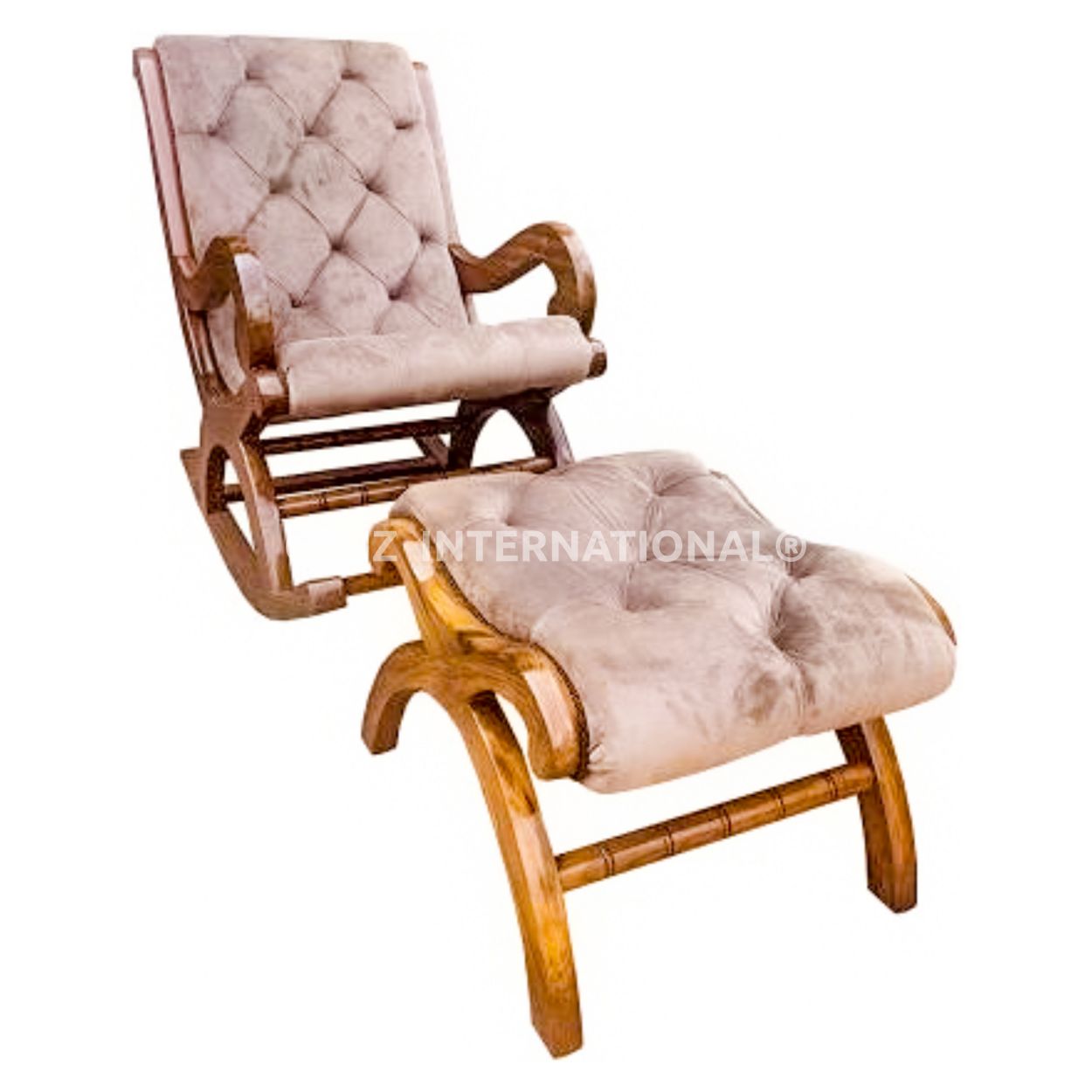 Shahi Mathea Rocking Chair+Footrest | Rosewood | 10 Colours Available CRUZ INTERNATIONAL