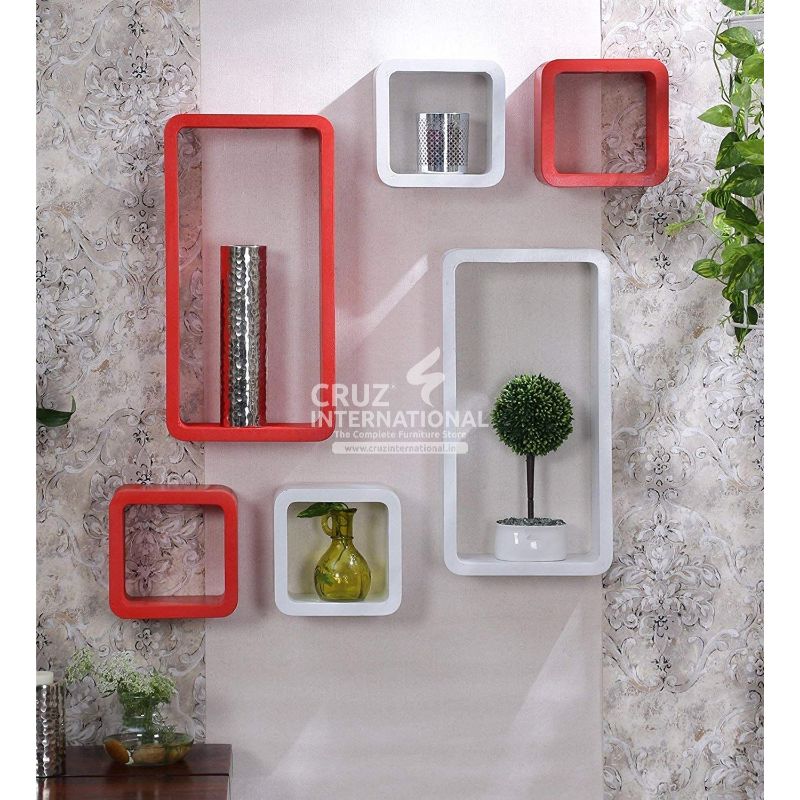 Artwork Wooden Wall Rack Shelves CRUZ INTERNATIONAL