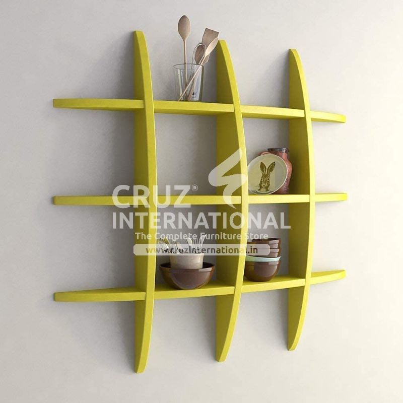 Modern Wooden Wall Rack Shelves CRUZ INTERNATIONAL