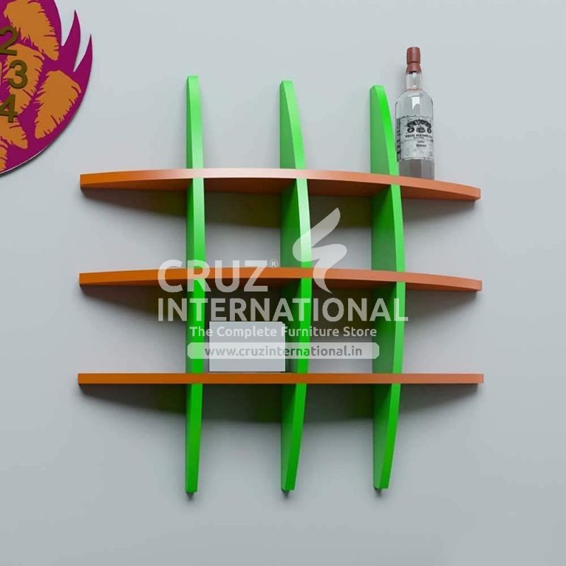 Modern Wooden Wall Rack Shelves CRUZ INTERNATIONAL