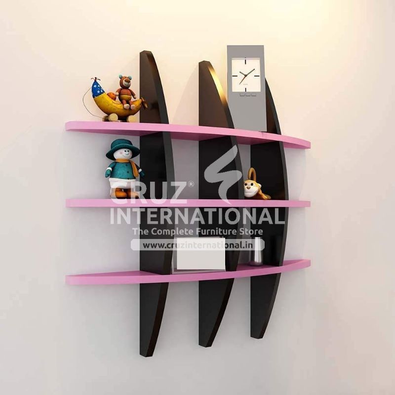 Modern Wooden Wall Rack Shelves CRUZ INTERNATIONAL