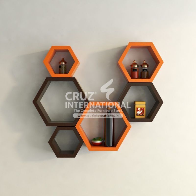 Decor Wooden Wall Rack Shelves CRUZ INTERNATIONAL