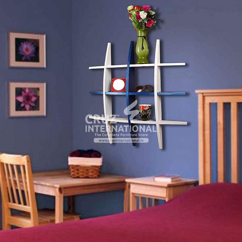 Modern Wooden Wall Rack Shelves CRUZ INTERNATIONAL